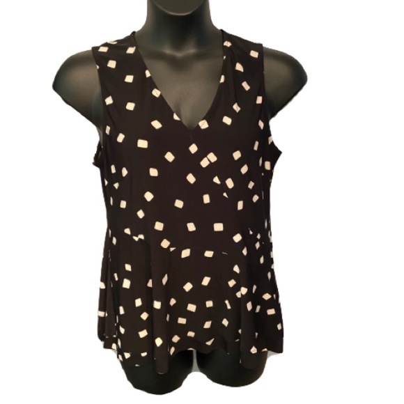 NWT DKNY peplum polka dot  top - Picture 1 of 9